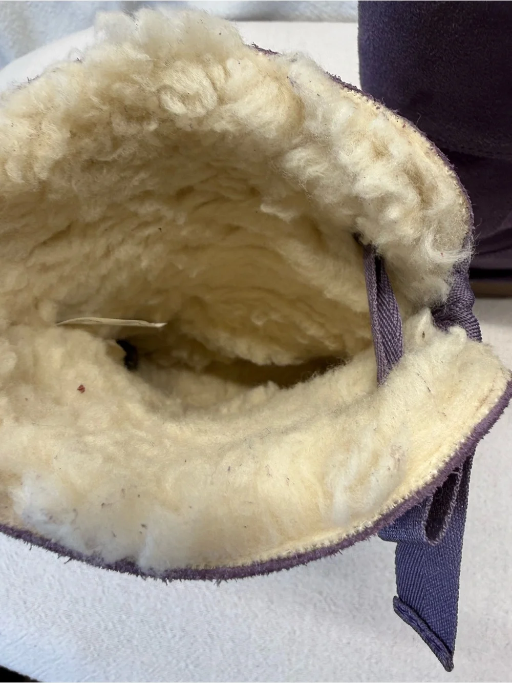 UGG Koolaburra Purple Suede Shearling with Bow Winter Boots Kids Girl Sz 4 BOHO